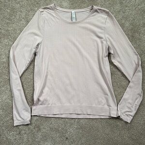 Athleta Soft Blush Pink Breathable Long Sleeve Active Top